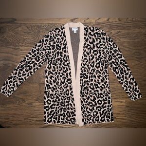 J.Crew Factory Leopard Animal‎ Print Open Front Cardigan